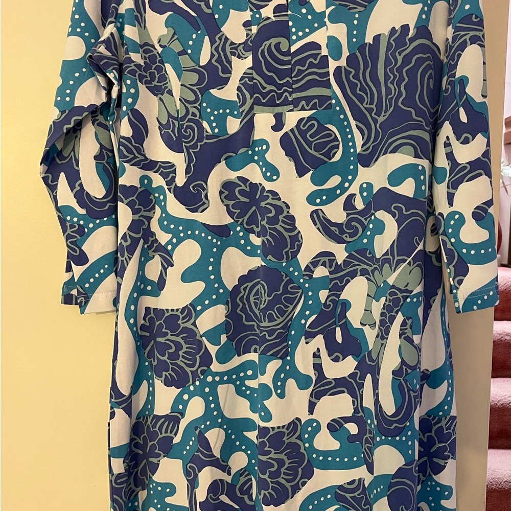 Barbara Gerwit Engineered Knit Slit Neck 3/4 Slit Sleeves NWT XL